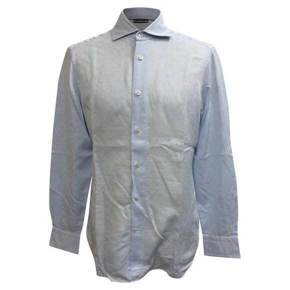 Ermenegildo Zegna Button-Down Shirt in Light Blue Cotton